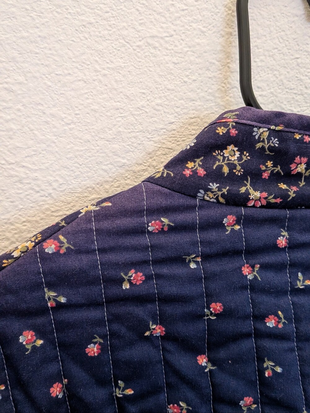 Vintage 70s Navy Floral Gunne Sax Style Girls Jacket And Skirt Coord Set Youth 5 - Picture 8 of 8